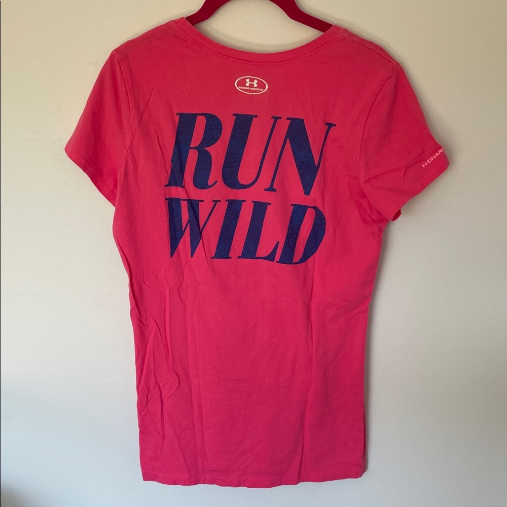 Run Wild Under Armour Women's Bright Pink Short Sleeve Tee